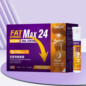 DHOP- Day & Night Dual-Chamber Set: Thermo-Boosting Gummy Drops (Sugar-Free) + Fat-Targeting Drink (Herbal Beverage) Bilingual Edition